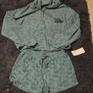 O'Neill Teal Hoodie and Shorts Set